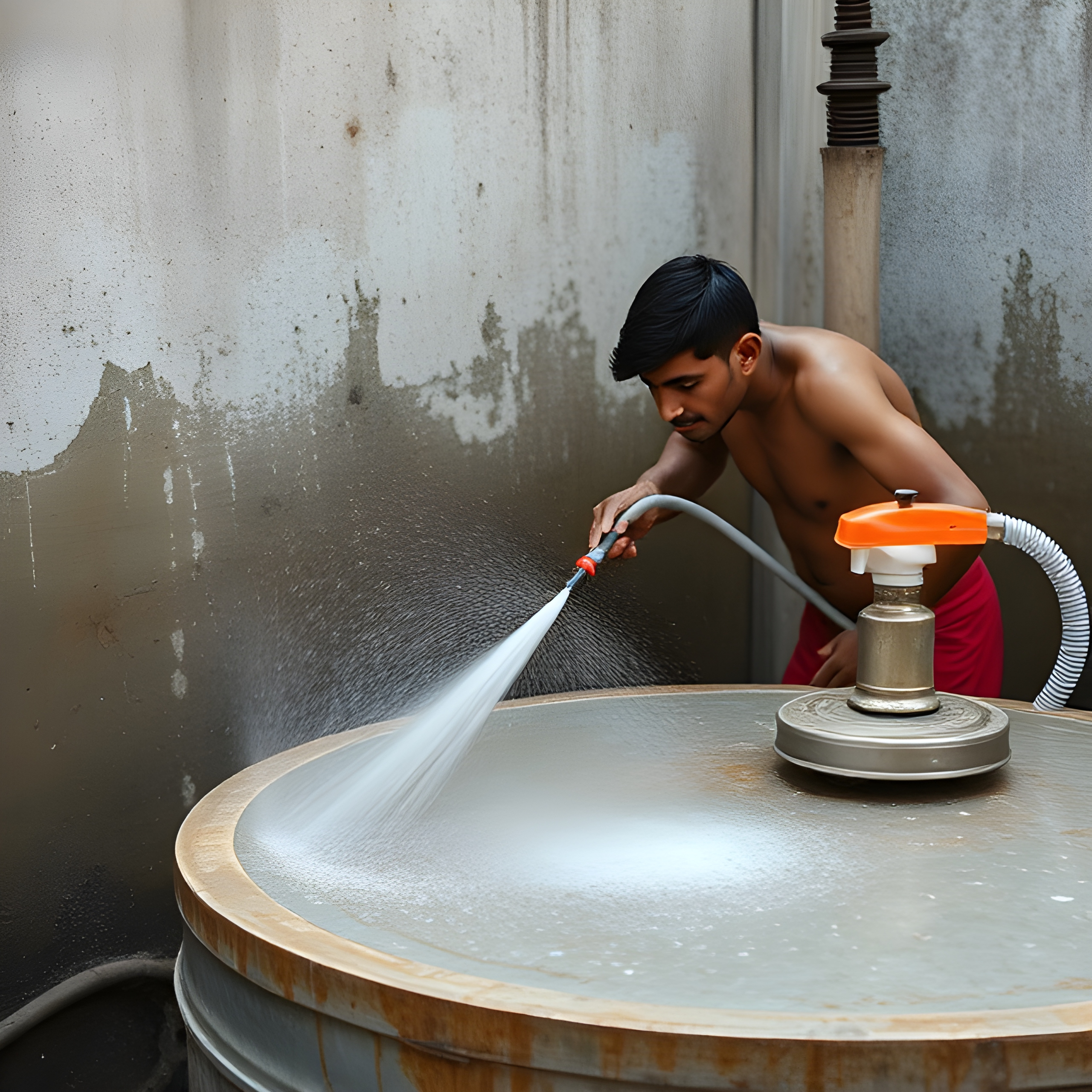 Professional sewage tank cleaner ensuring hygiene and safety